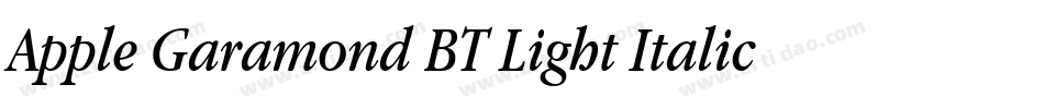 Apple Garamond BT Light Italic字体转换